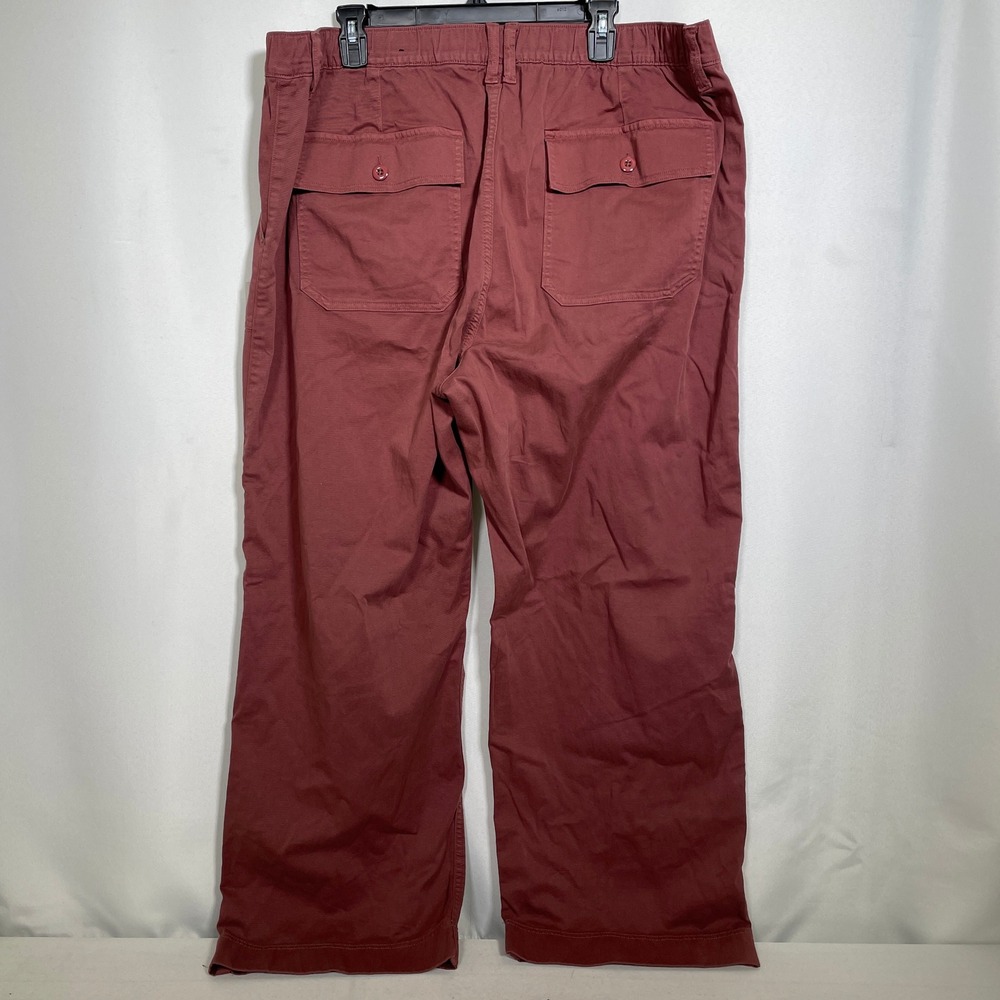 American Eagle Utility Brick Red Stretch High Rise Wide Leg Pants Womens XXL NWT - Picture 6 of 11